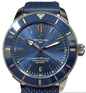 Orologio subacqueo Breitling Super Ocean AB2030 cronometro uomo blu su blu