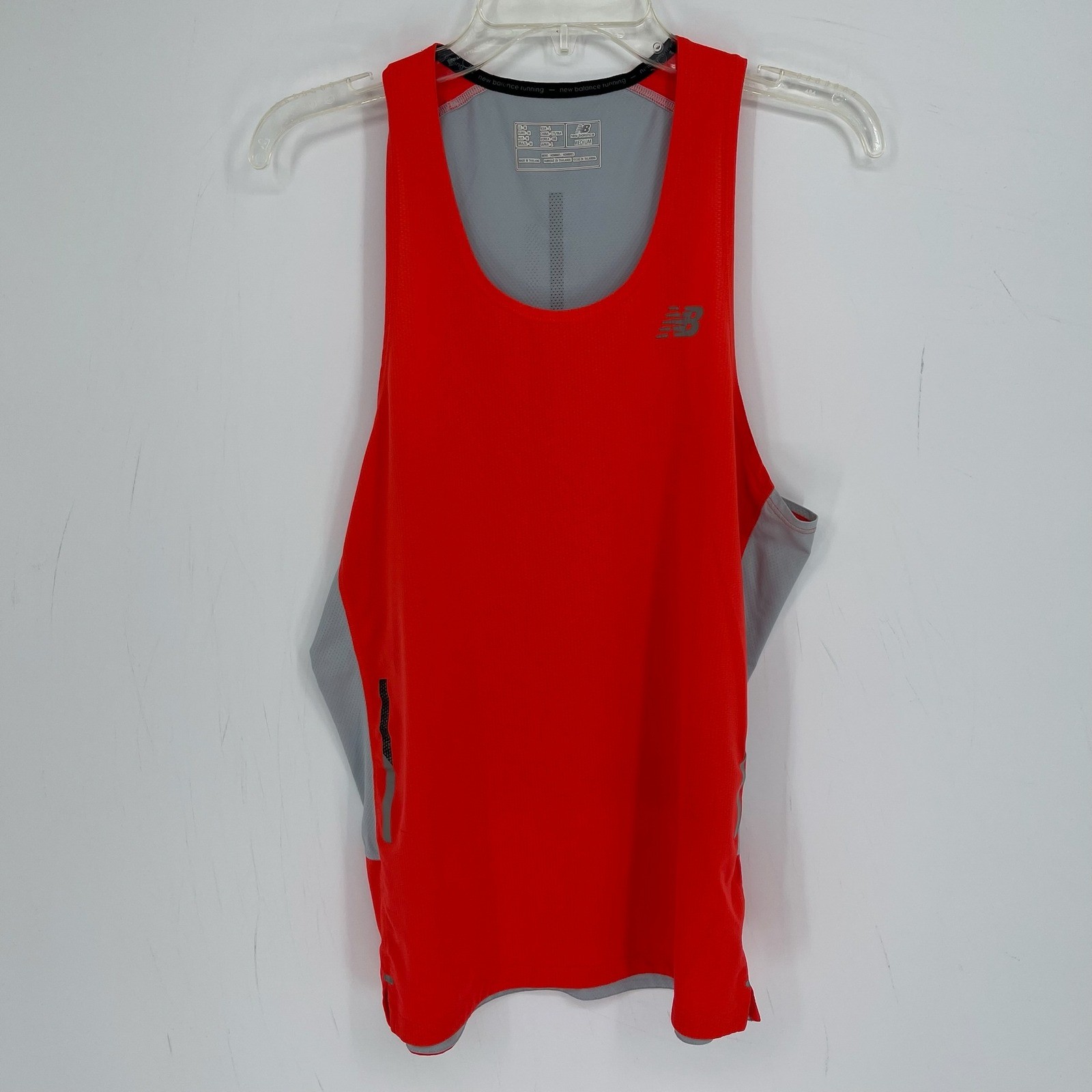 New Balance Men's Red Mesh Back Sleeveless Workout Gym Running Tank Top ...