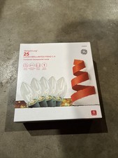 GE Set 25 C9 Cool Bright Classic Lights Clear 16 ft Green Wire