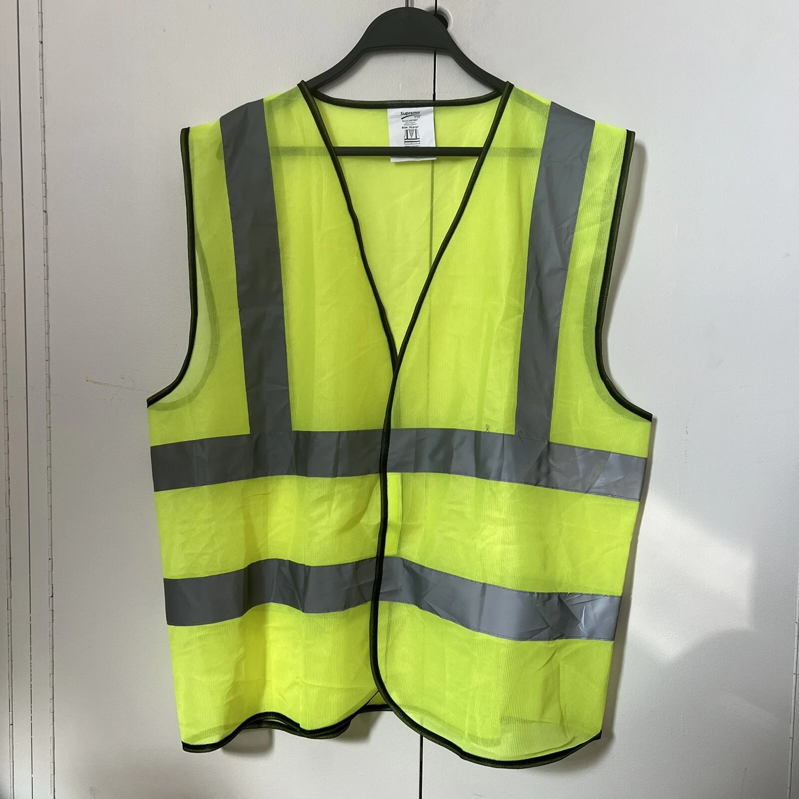 Gilet jaune fluorescent visibilité Hi Vis XL taille argent travail réfléchissant