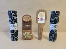 Lot of 4 Wine Tap Handle Cella Lambrusco California Cellars Chablis Silver Totem