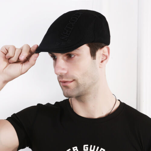 Summer Men Breathable Mesh Ivy Cap Beret Newsboy Hat Gatsby Cap Cabbie Flatcap │ - Picture 23 of 44