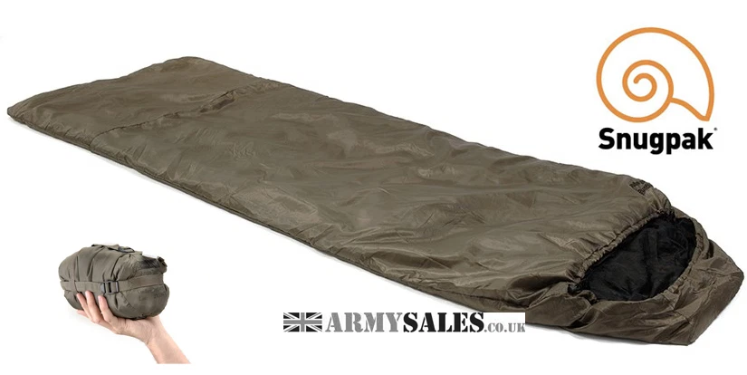 Snugpak JUNGLE BAG OLIVE Square Tropical Sleeping Bag with Hood & Mosquito Net