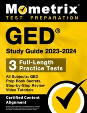 GED Study Guide 2023-2024 All Subjects - 3 Full-Length Practice Test - VERY GOOD