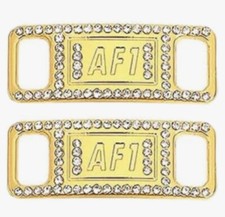 Nike AF1 Replacement Lace Tags Shoe badge Gold Air Force Ones Dubraes Diamonds