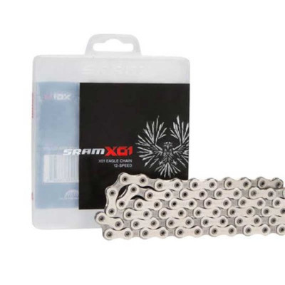 SRAM PC-X01 Eagle 12-Speed Chain Silve w/PowerLock Connector 126-Links HollowPin