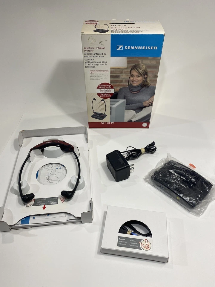 Sennheiser Set 50 TV Wireless Infrared Head Set, Listening System Gently Used - Image 4 of 4