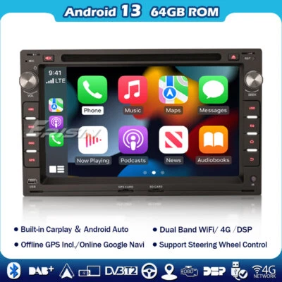8-Cœurs 64Go Android 13 Autoradio VW Jetta Polo Golf MK4 T4 T5 Bora Passat SEAT - Photo 1/4