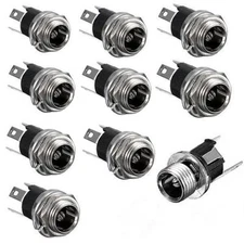 20PCS DC Power Supply Jack Socket Female Panel Mount Connector 3-Pin 5.5 x 2.1mm