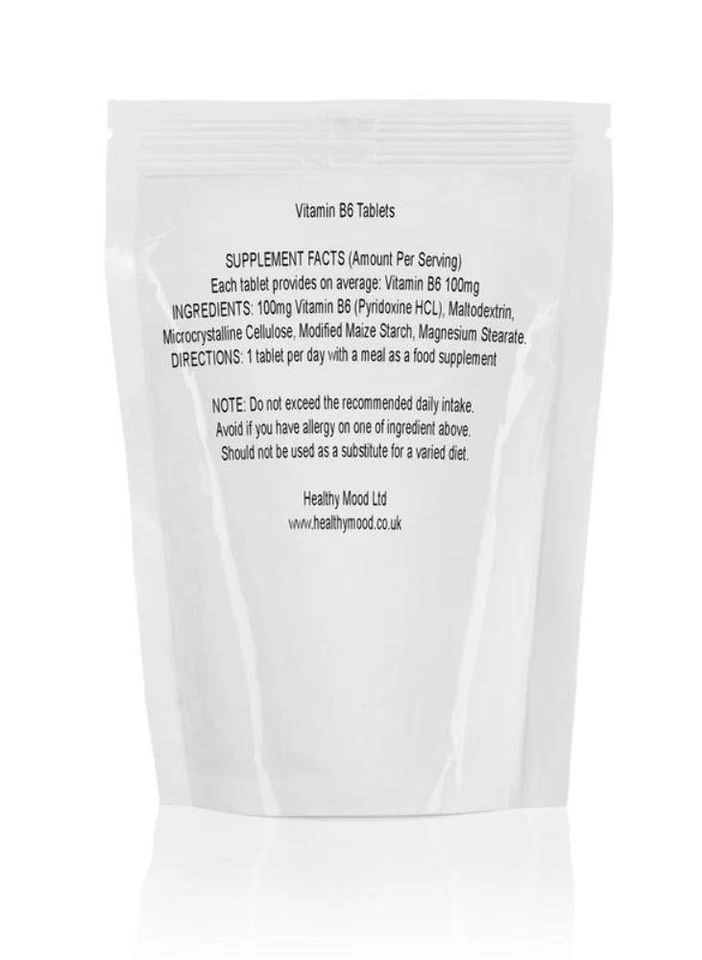 Vitamina B6 Piridoxina HCL 100mg x 60 Comprimidos Foto 3 de 3