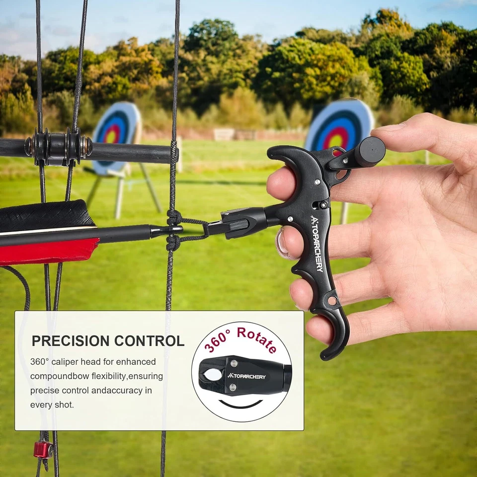 Archery 4-Finger Release Aid 360° Rotatable Thumb Release Aid for Compound Bow - Image 2 of 4