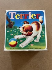 Vintage Wind Up Terrier Puppy Dog Toy with Original Box