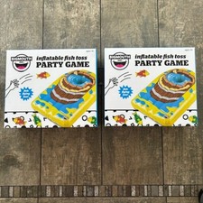 2- Inflatable Fish Toss Party Game Pool Float Indoor Outdoor Big Mouth Corn Hole