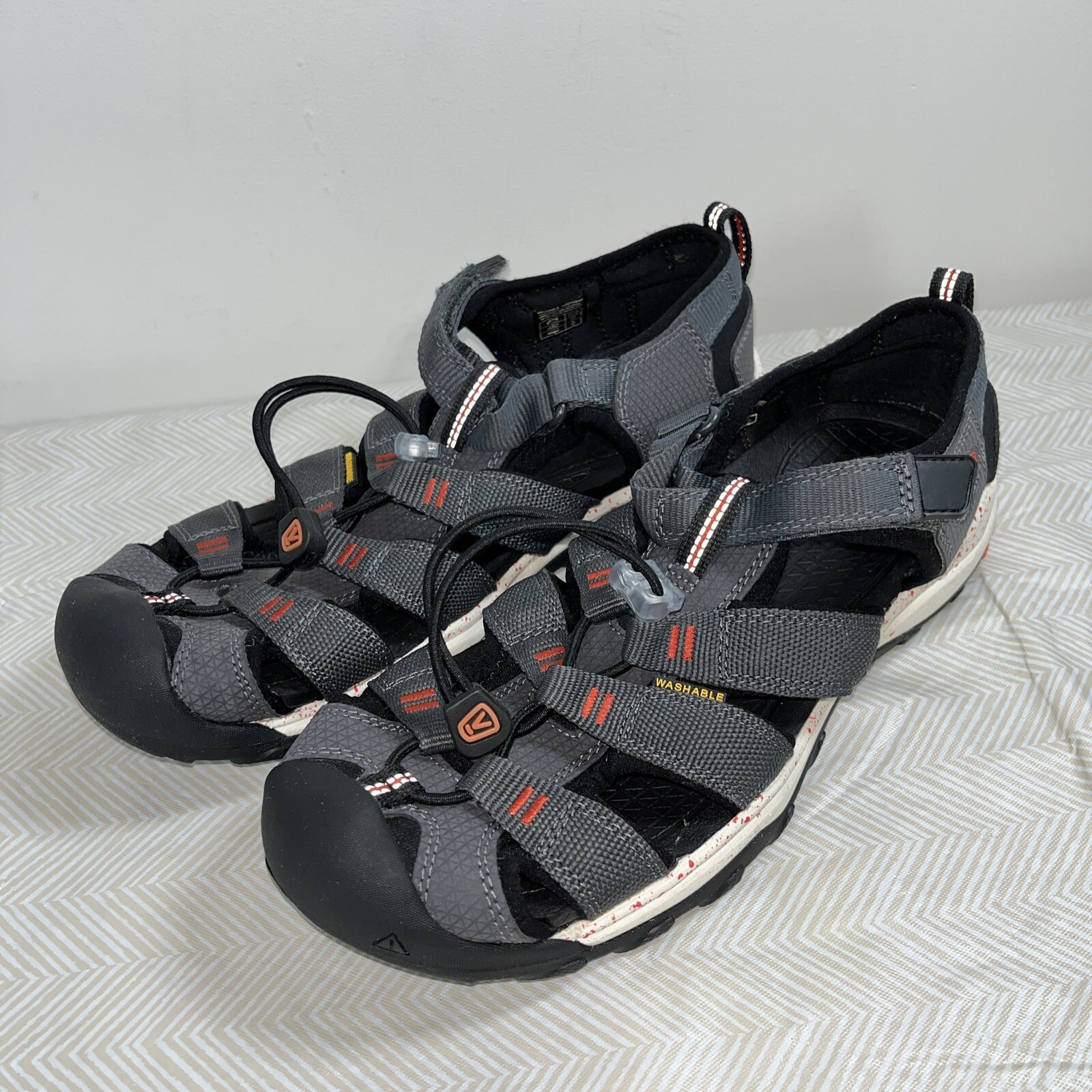 Sandalo KEEN unisex Newport Neo H2 grigio arancione giovane taglia 6 donna taglia 8 1018426