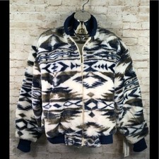 Vtg 80’s Donnybrook Aztec Teddy Bomber Jacket Sz S