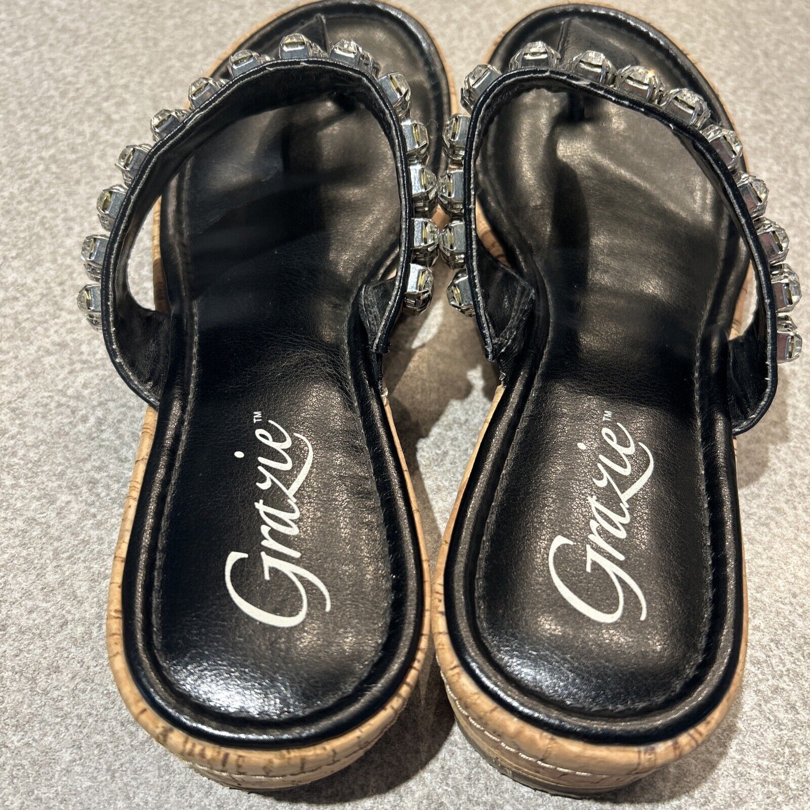 GRAZIE Flip Flop Sandals Size 10 Zebra Rhinestone… - image 7