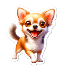 Chihuahua, Funny Dog Vinyl Sticker, Water Resistant, Indoor Use, 2 Sizes