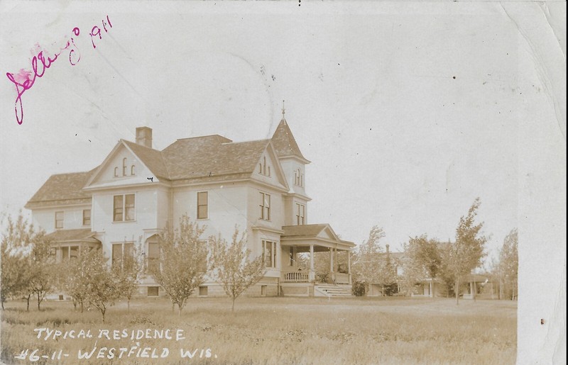 Real Photo Postcard Westfield, Wisconsin - Typical Residence 1911