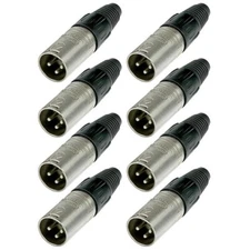 8 Pcs Neutrik NC3MX XLR 3-Pin Male Cable Connector Adapter Mic Microphone Mixer