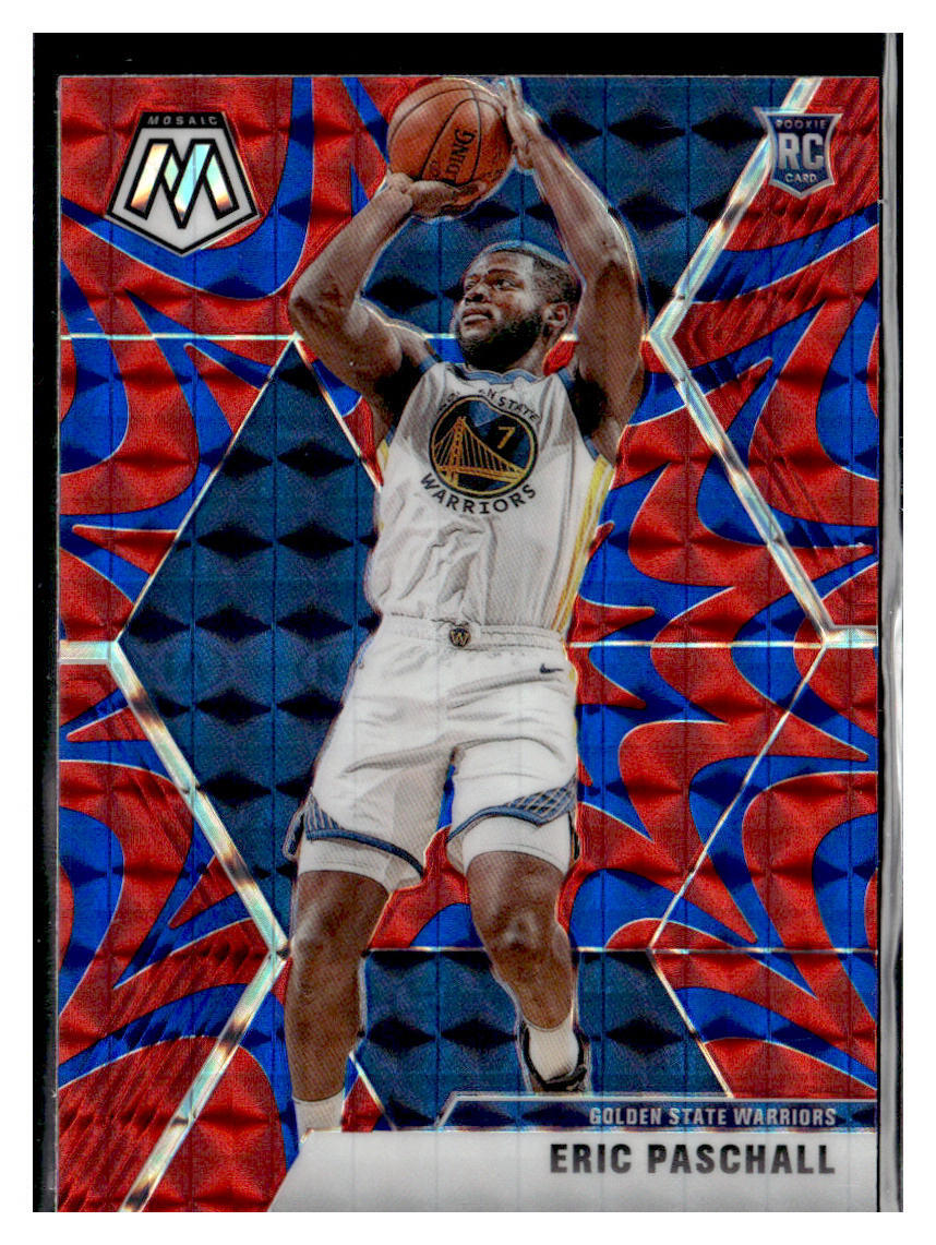 2019 Panini Mosaic #250 Eric Paschall Reactive Blue Prizm RC Warriors