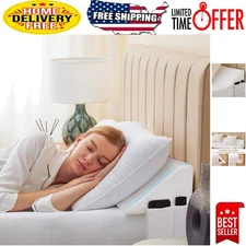 High-Density Foam King Wedge Pillow for Bed Gap Filling - 76"x10"x6" White