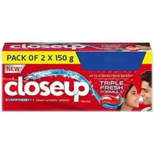 Close Up Everfresh +Triple Fresh Formula Red Hot Gel Toothpaste,Pack of 2 x 150g