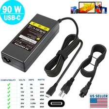 90W USB-C Laptop Charger For Dell, HP, Lenovo, ThinkPad, Asus, Acer, MacBook