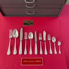 Set Cutlery Set 139P Christofle Berain Small Shell Silver Metal Very Beautiful