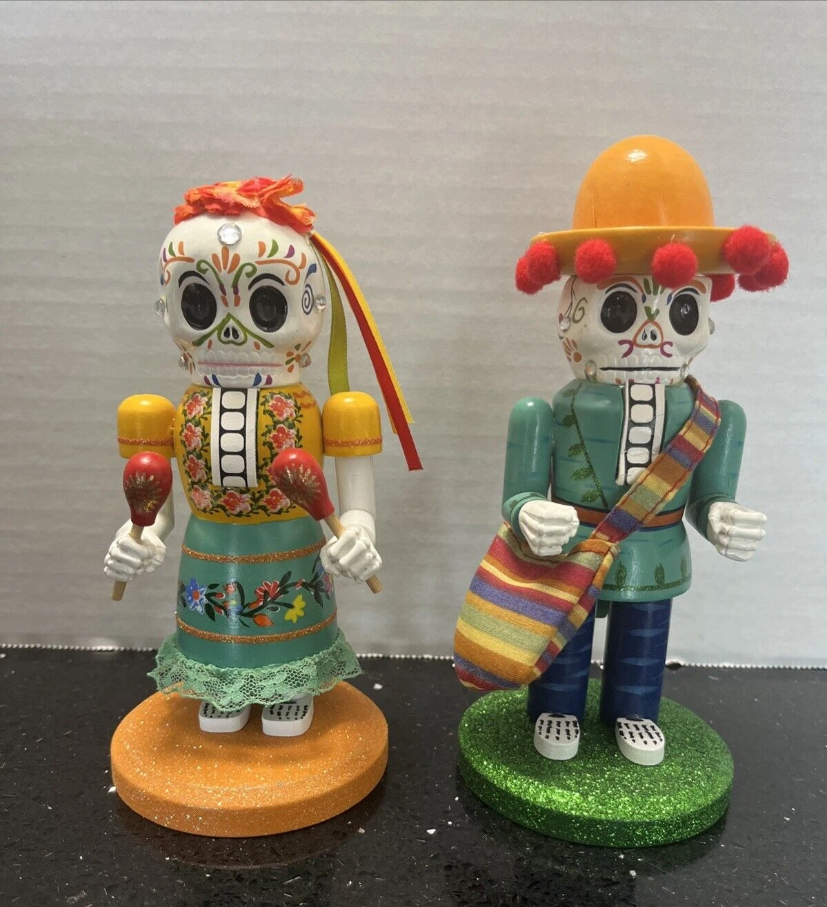World Market Dia De Los Muertos 7" Nutcracker 2013 lot of 2