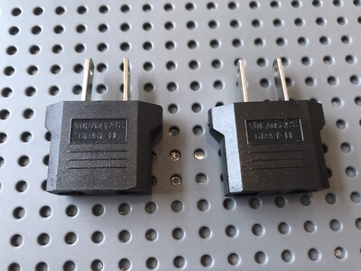 2 Pack European To Us Plug Adapter, EU To US Adapters, Europe To Usa Black