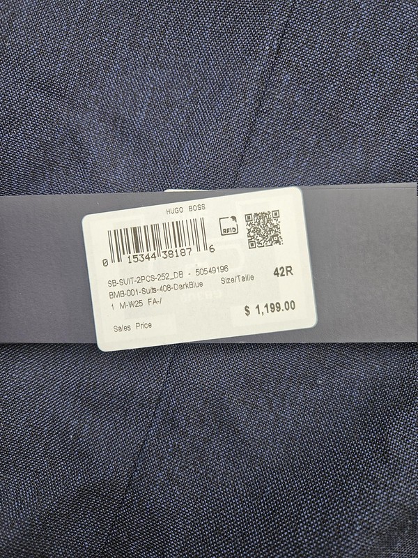 HUGO BOSS BECKHAM 50549196 TWO-PIECE SUIT VIRGIN WOOL SILK LINEN 42R DARK BLUE image 10