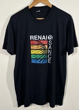 Vintage 90s Screen Stars Tshirt Mens XL RENAISSANCE Sunburst Black Single Stitch