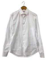 VALENTINO Long Sleeve Shirt, Size 40, Cotton, White, Solid Color, 2VDADA400DY