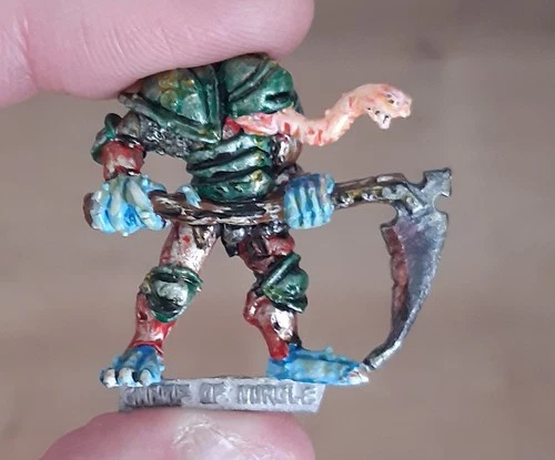 Vintage 1988 Metal Warhammer Figure Champion of Nurgle Chaos Oldhammer Painted