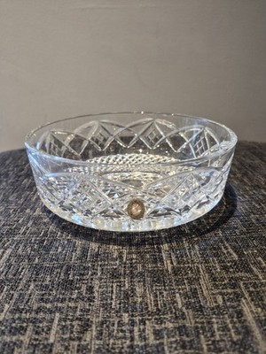 Vintage Bleikristall Obstschale geschliffenes Glas geometrisches Rautenmuster