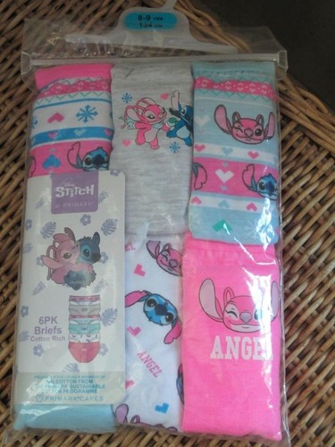 NWT/Disney Stitch Panties - 6 Pack ~Age 8-9 Years ~ BRAND NEW, SEALED/So Cute! - Picture 1 of 2