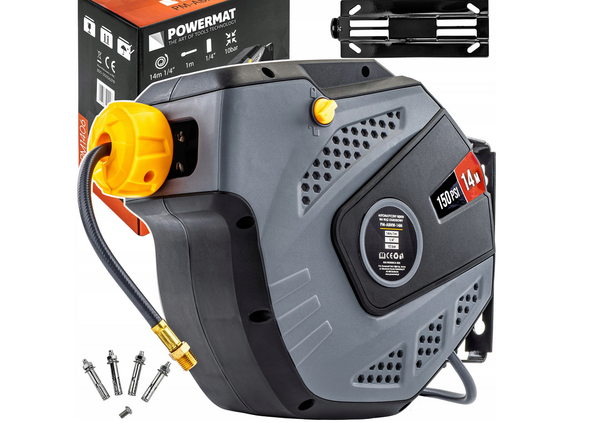 "Druckluft Schlauchaufroller 14M Automatik 150PSI Schlauchtrommel 1/4\" Wand"-image