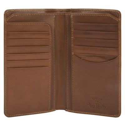 Tony Perotti Mens Italian Cow Leather Bifold Checkbook One Size, Cognac