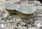 Vintage Pyrex Spring Blossom Crazy Daisy Cinderella Bowl 442 475-B Avocado Green