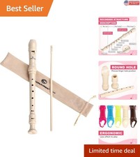 Ergonomic 8-Hole Soprano Recorder in Beige - Perfect Gift for Young Musicians