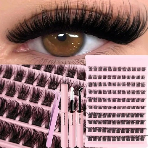 DIY Eyelash Extension Kit Individual Lash Clusters Mixed Length False Eyelashes image 9