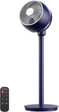 Fan for Bedroom 90° Oscillating Standing Fan Quiet Pedestal w/ Remote Dark Blue