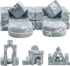 Modular Kids Play Couch, Kids Couch for Playroom Bedroom, Glow in the Dark, 5 Se