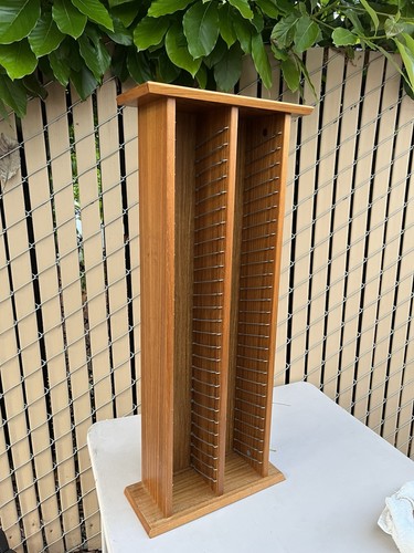 Denmark Wood CD Storage Tower Rack Mid Century Scandinavian Media Shelf CD Shelf