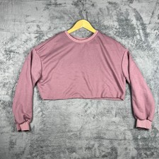 Shein Cropped Sweatshirt Womens Medium Mauve Crew Dropped Shoulders Urban Street
