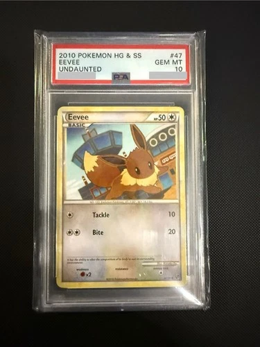 PSA 10 2010 POKEMON HEARTGOLD & SOULSILVER UNDAUNTED #47/90 EEVEE POP 14