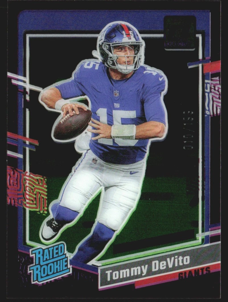 2023 Donruss Clearly Rated Rookie Purple Holo 10/199 Tommy DeVito #97 TS7