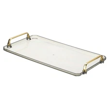 16.1 x 8.7 Inches Plastic Serving Tray with Handles, Decor Tray, Light Green