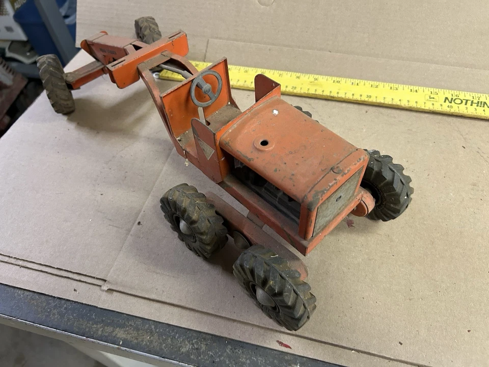 Ny-Lint 1950s/1960s Vintage Road Grader Pressed Steel Construction Toy, 19" - Image 3 of 4