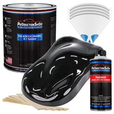 ProductionShop High Gloss Black Pearl Acrylic Enamel Gallon Kit, Auto Paint